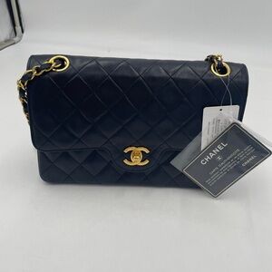 Vintage Chanel classic small double flap with gold hardware